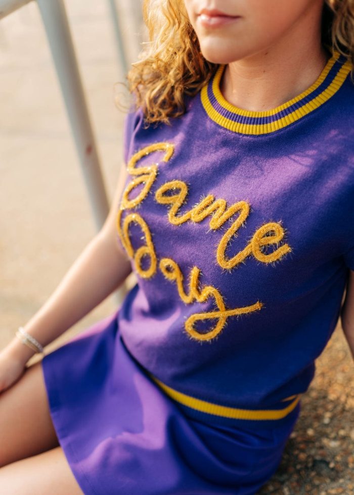Purple Gameday Tinsel Knit Top - 图片 3