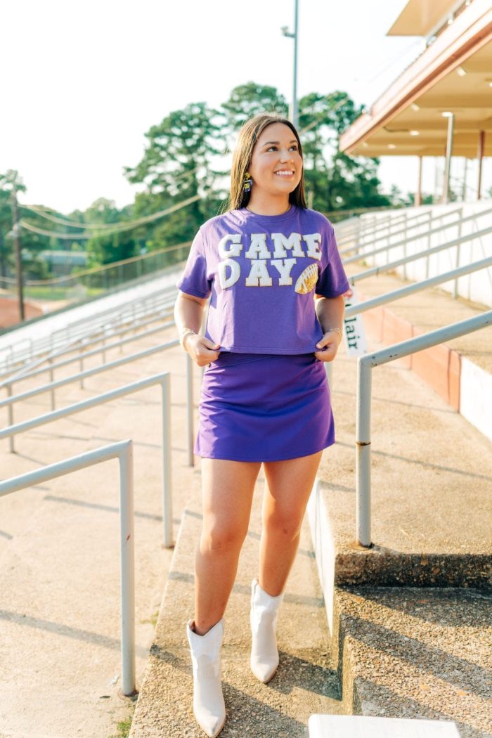 Purple Gameday Football Patch Top - 图片 6
