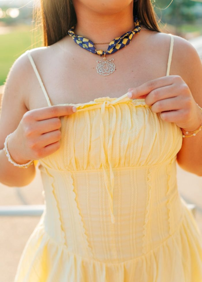Yellow Corset Drop Waist Mini Dress - 图片 3